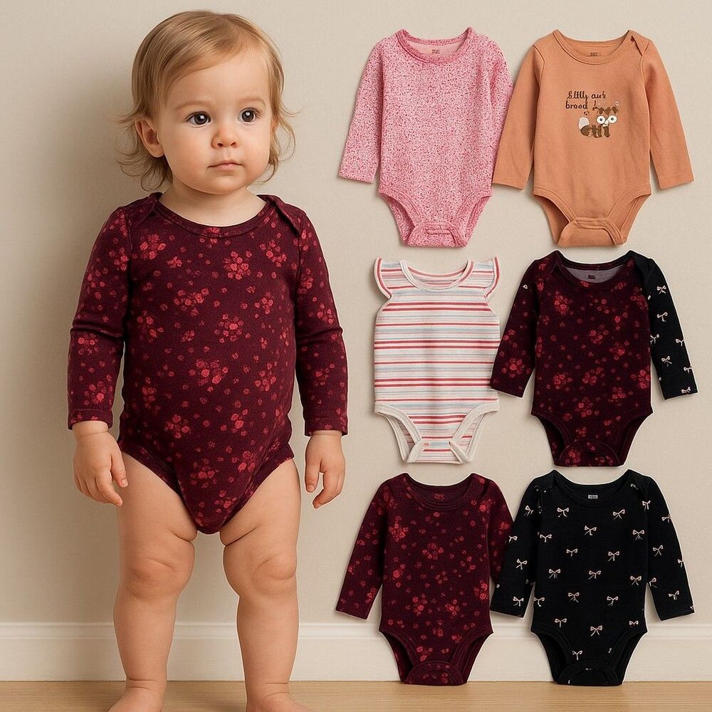Baby Girl Playtime Bodysuit Bundle 6pc | 12-24 Months| Everyday Mix H&M Carter's